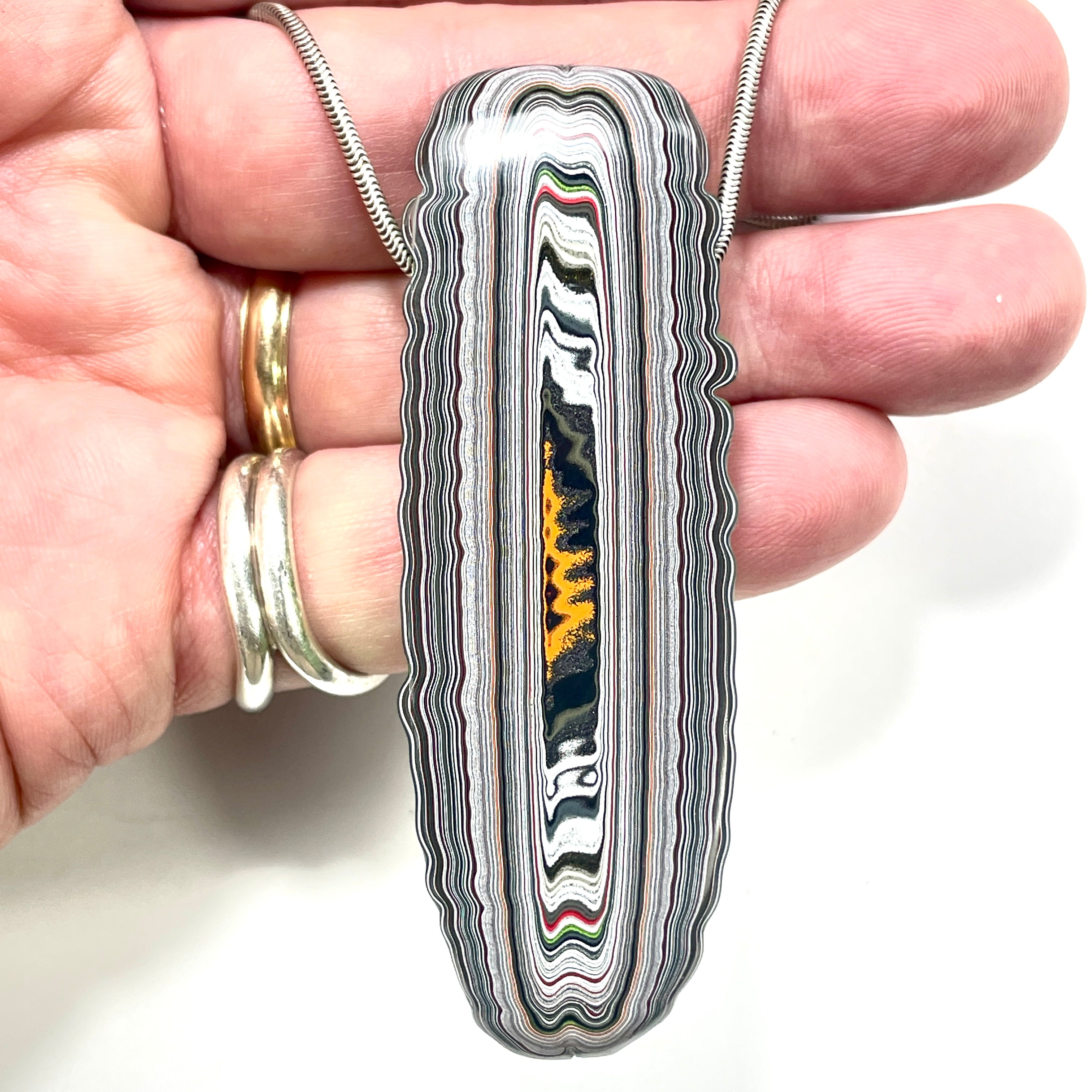 DVH Mojito Green Jeep Fordite Bead Pendant Michigan  81x27x11mm (6618) - DVHdesigns