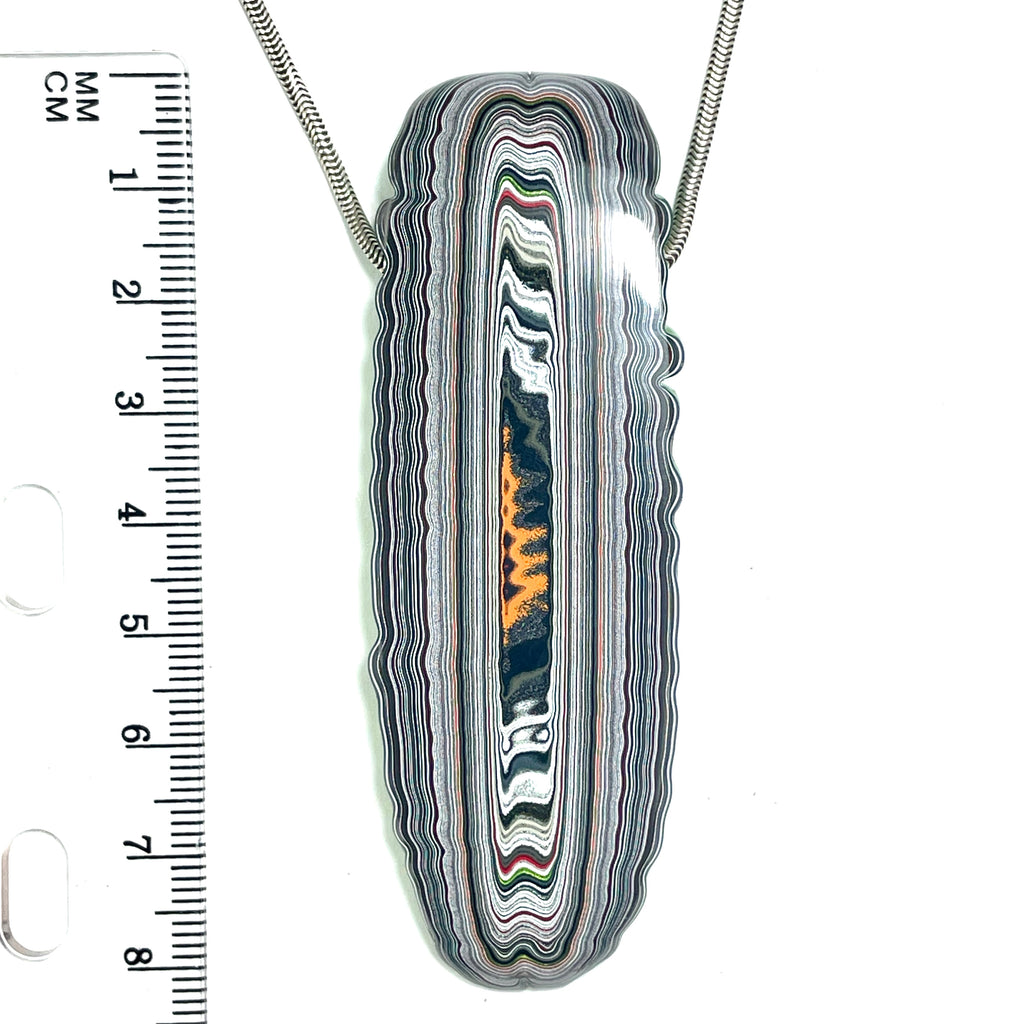 DVH Mojito Green Jeep Fordite Bead Pendant Michigan  81x27x11mm (6618) - DVHdesigns
