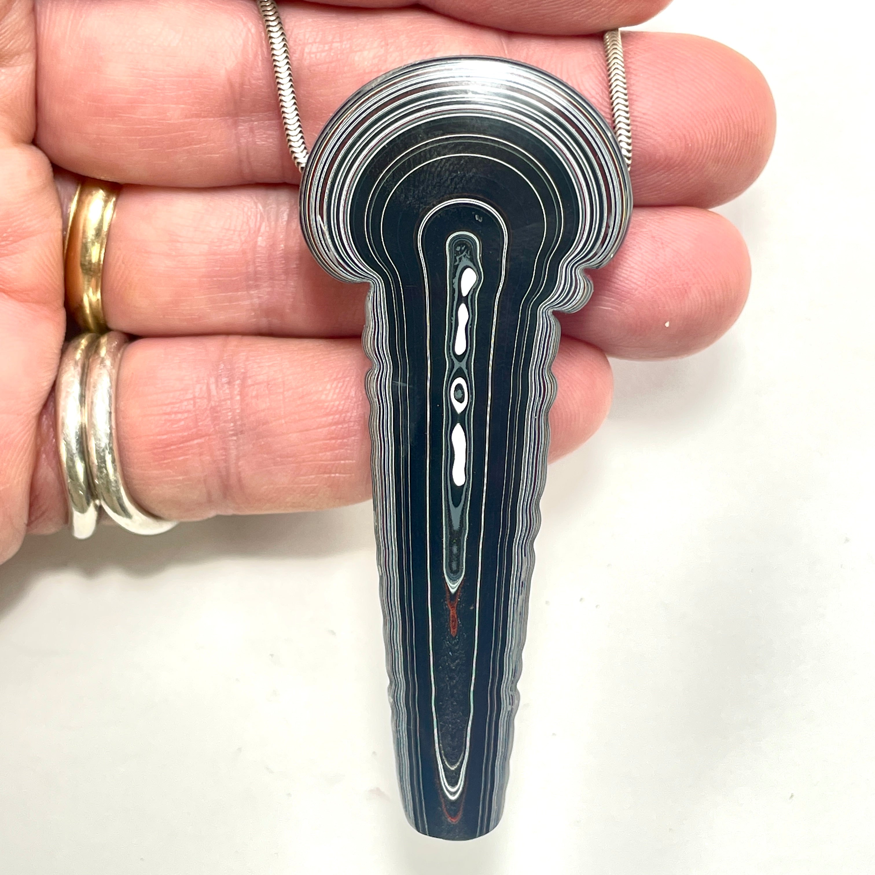 DVH Tuscadero Pink Elephant Jeep Fordite Bead Pendant 79x32x14mm (6620) - DVHdesigns