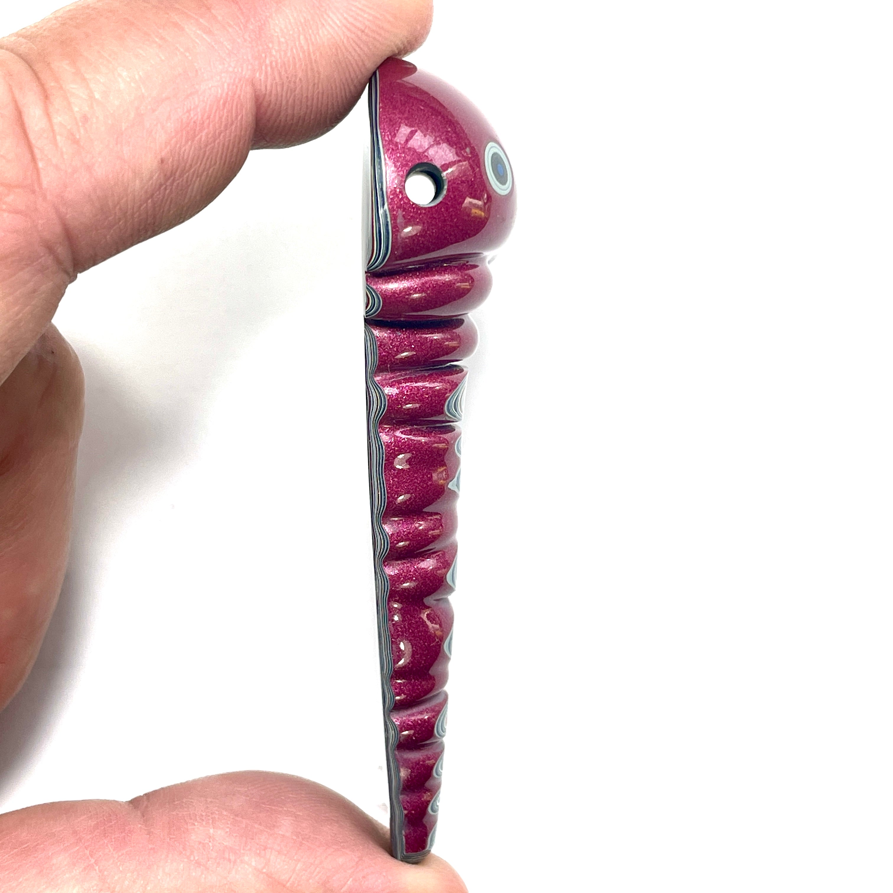 DVH Tuscadero Pink Elephant Jeep Fordite Bead Pendant 79x32x14mm (6620) - DVHdesigns