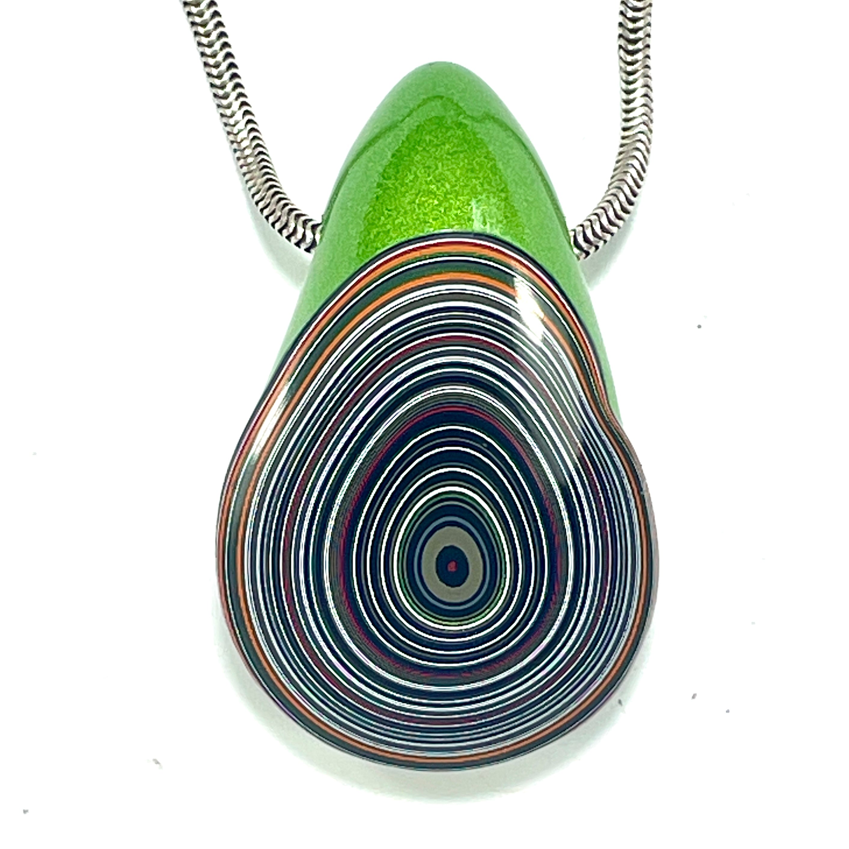 DVH Mojito Green Jeep Fordite Alien Drip Bead Pendant Michigan 38x24x14mm (6621) - DVHdesigns