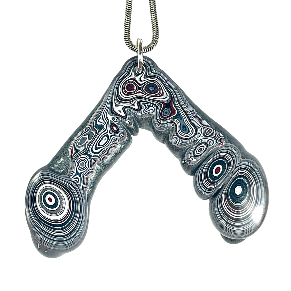 DVH Michigan Fordite Rare Corner Drip Bead Pendant Chv Frd Jp 65x51x7mm (6629) - DVHdesigns