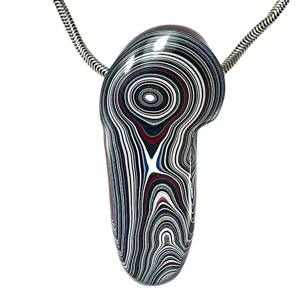 DVH Phallic Fordite Bead Pendant Necklace Michigan Chv Frd Jp 42x19x8mm (6632) - DVHdesigns