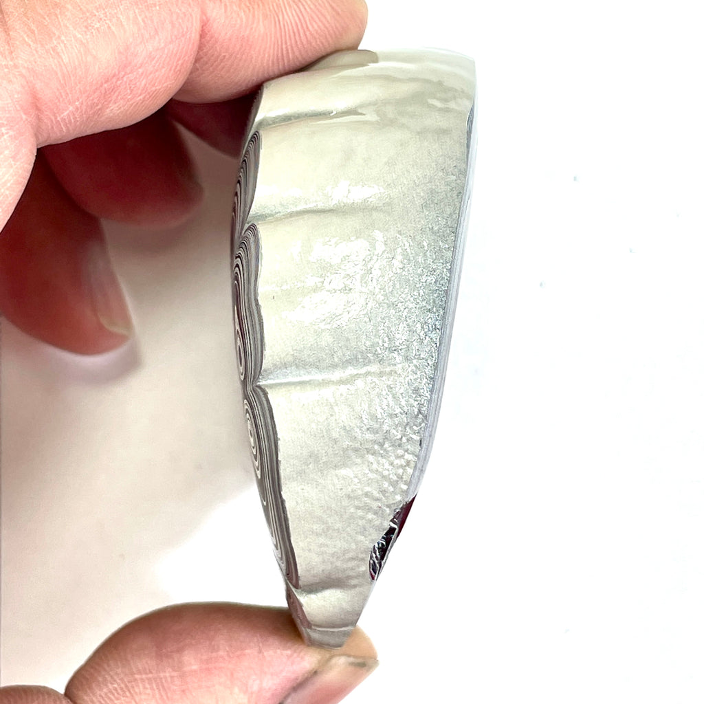 DVH Fordite Specimen Donut Buck Hole Polished Face Michigan Chv Frd Jp (6661) - DVHdesigns