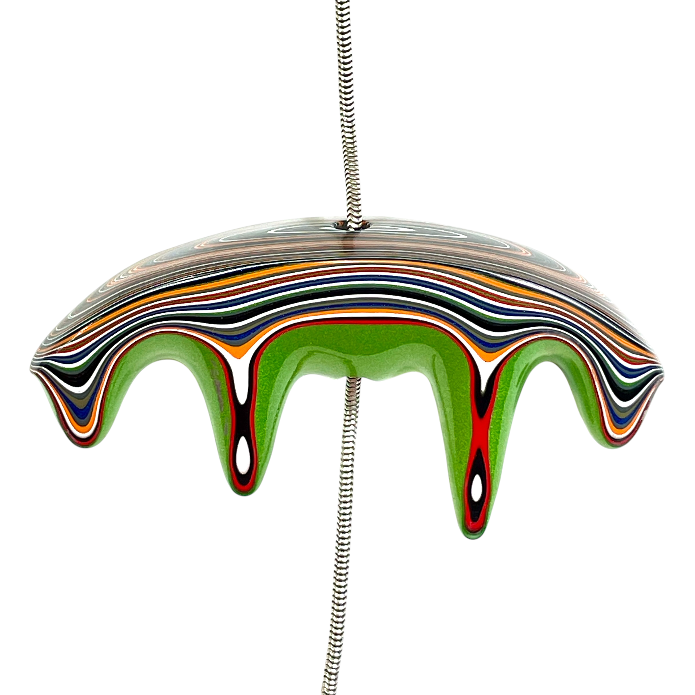 DVH Jeep Fordite Mojito Green Stalactite Drip Bead Michigan 69x35x17mm (6664) - DVHdesigns