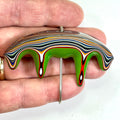 DVH Jeep Fordite Mojito Green Stalactite Drip Bead Michigan 69x35x17mm (6664) - DVHdesigns