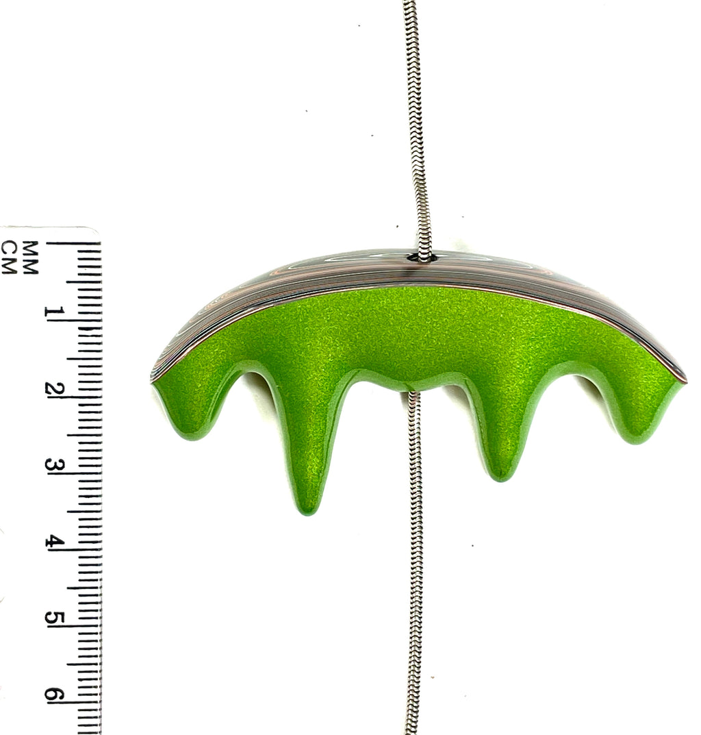 DVH Jeep Fordite Mojito Green Stalactite Drip Bead Michigan 69x35x17mm (6664) - DVHdesigns
