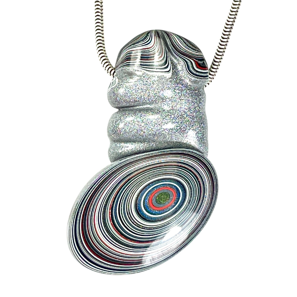 DVH Phallic Fordite Bead Pendant Necklace Michigan Chv Frd Jp 46x27x12mm (6665) - DVHdesigns