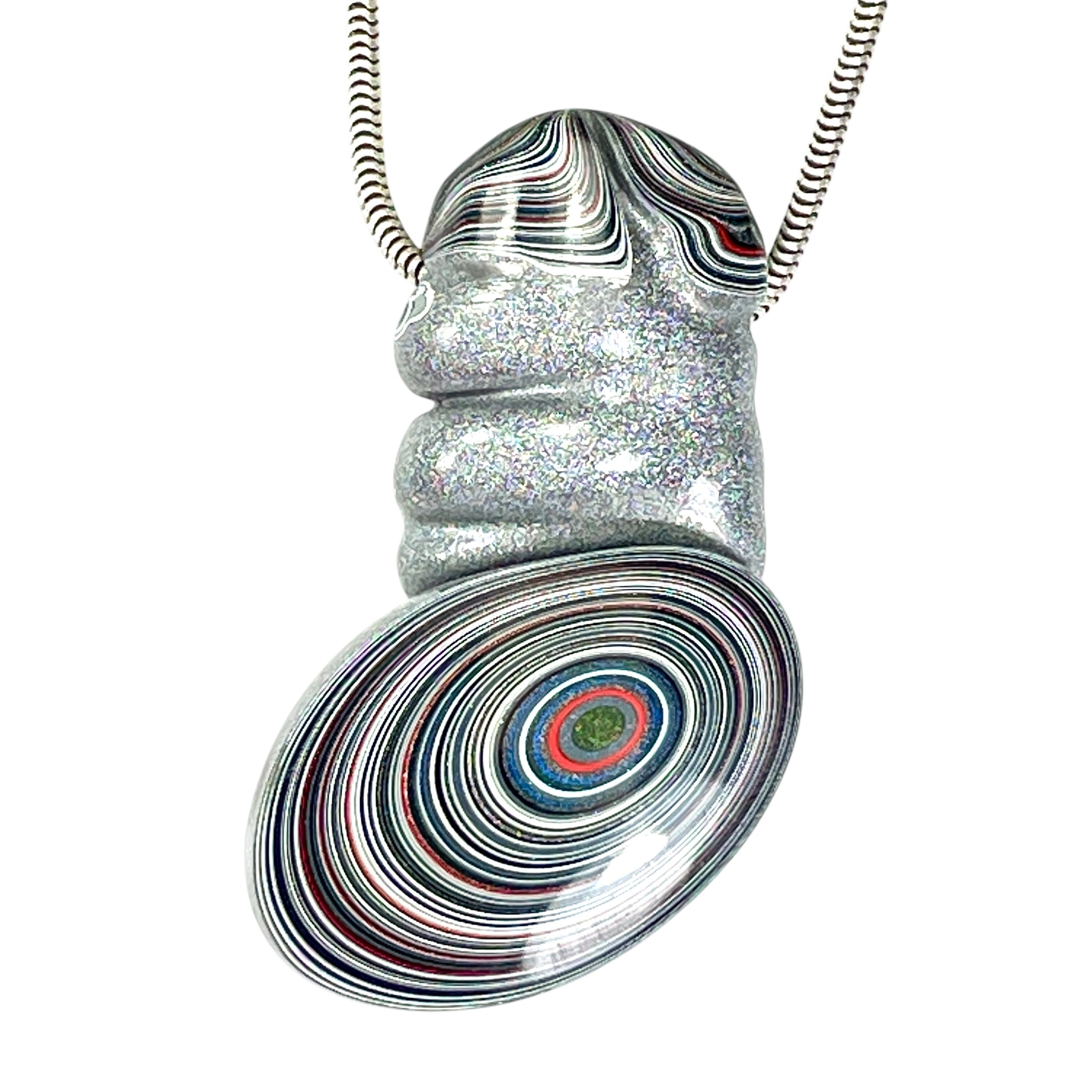 DVH Phallic Fordite Bead Pendant Necklace Michigan Chv Frd Jp 46x27x12mm (6665) - DVHdesigns