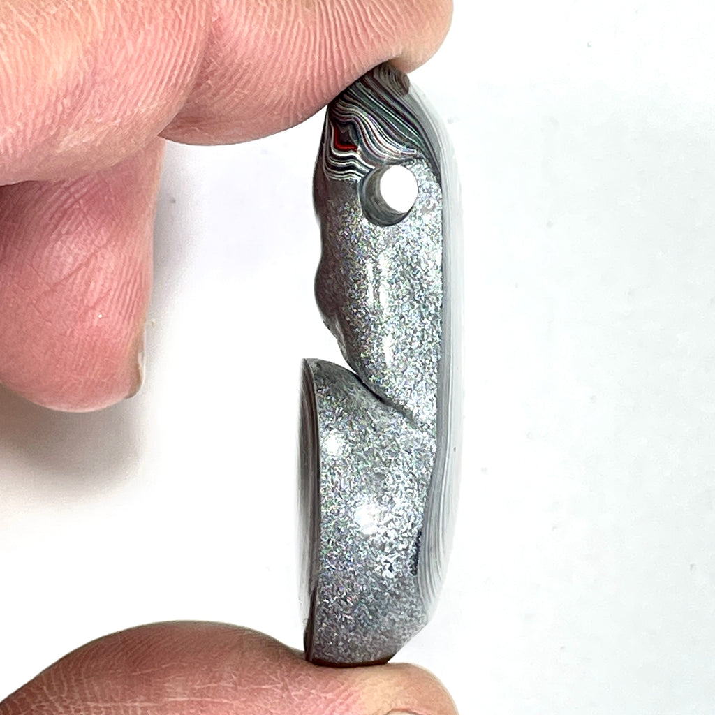 DVH Phallic Fordite Bead Pendant Necklace Michigan Chv Frd Jp 46x27x12mm (6665) - DVHdesigns