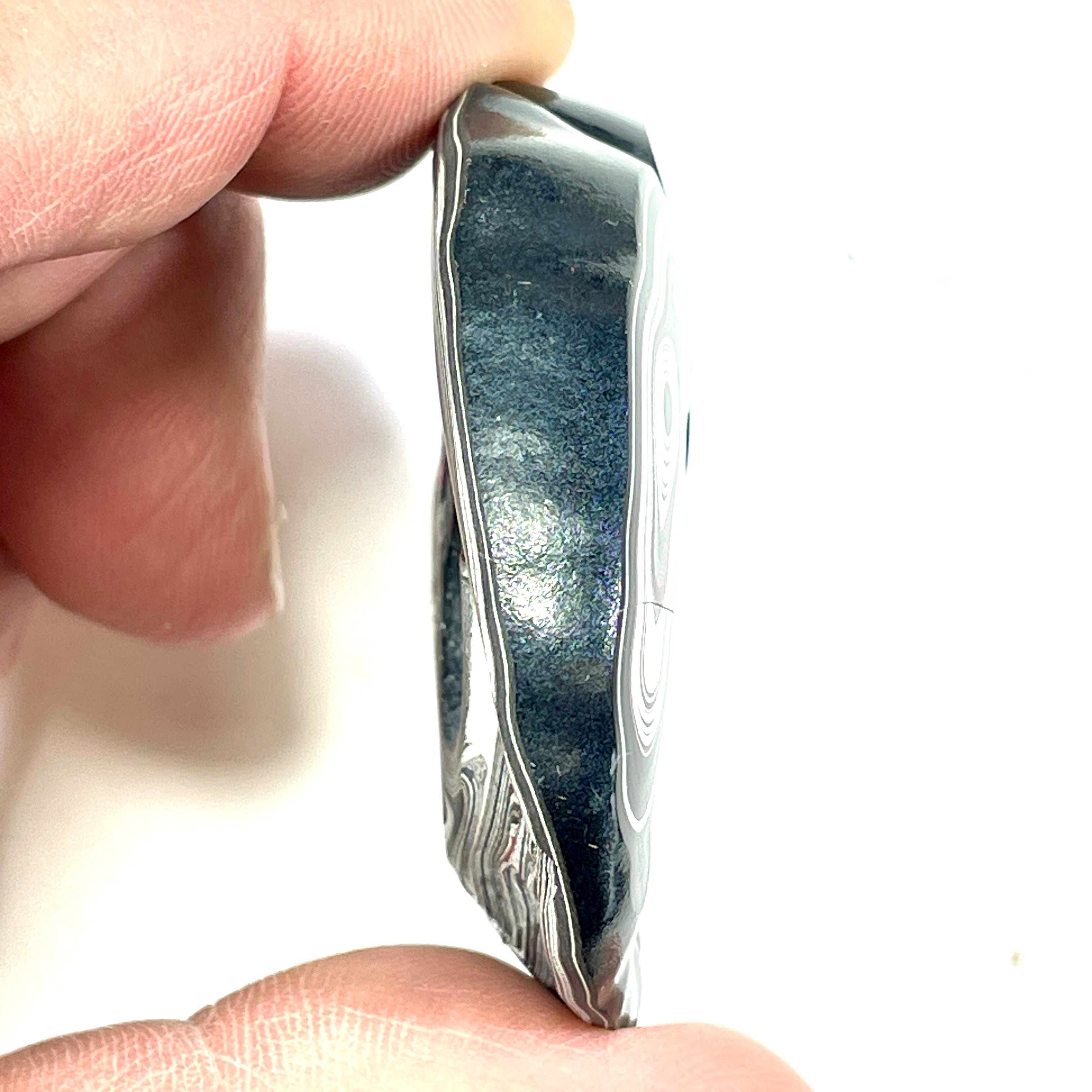 DVH Fordite Specimen Donut Buck Hole Polished Face Michigan Chv Frd Jp (6666) - DVHdesigns