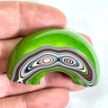 DVH Fordite Specimen 1/2 Donut Buck Hole Polished Face Michigan Chv Frd Jp (6669) - DVHdesigns