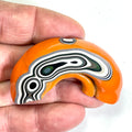 DVH Fordite Specimen Joose Orange 1/2 Donut Buck Hole Polished Face Michigan (6670) - DVHdesigns