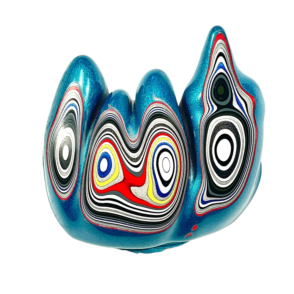 DVH Bikini Pearl Blue Jeep Genuine Fordite Specimen Polished Face Michigan (6689)