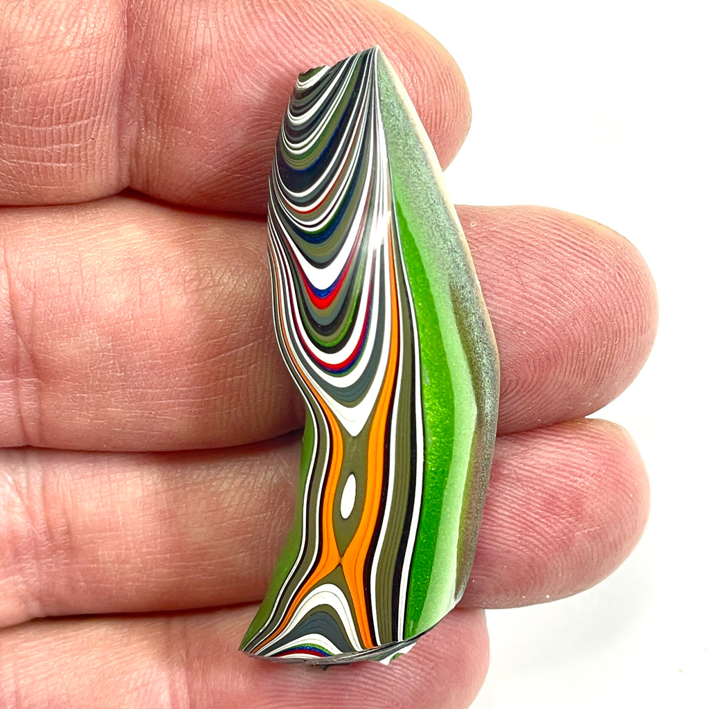 DVH Mojito Green Jeep Fordite Specimen Polished Face Michigan (6690)