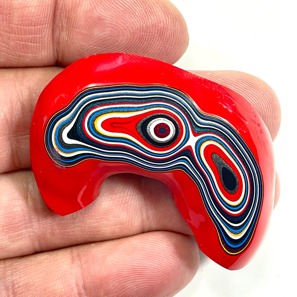 DVH Red Fordite Specimen Polished Face Michigan Chv Frd Jp (6692)