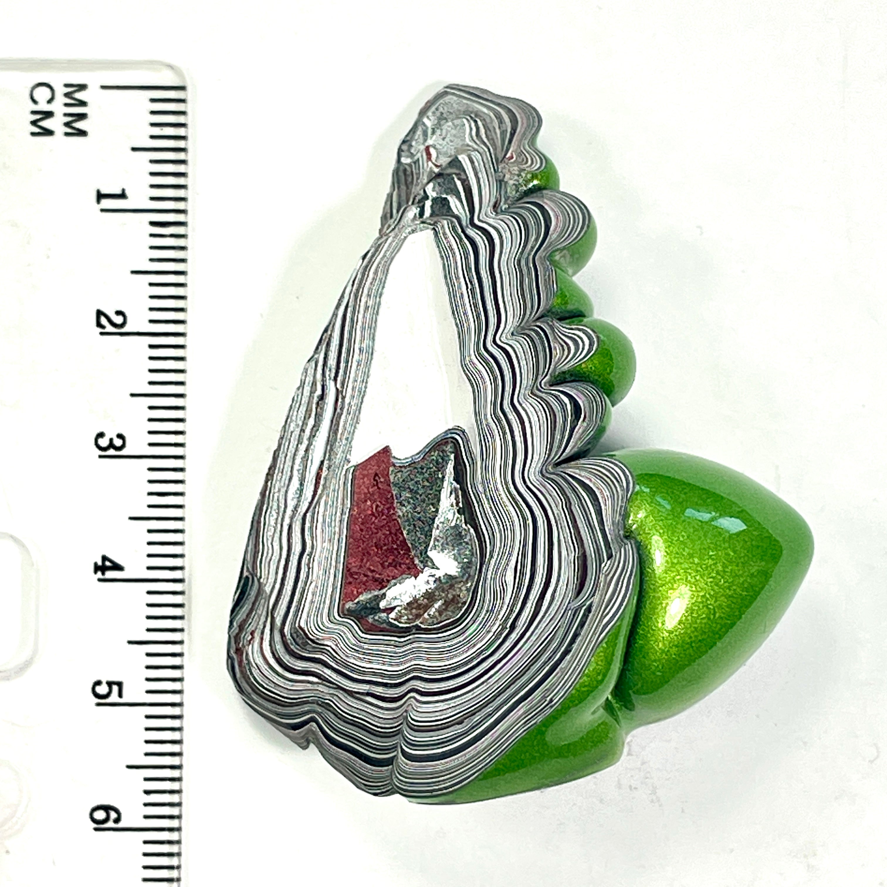 DVH Mojito Green Jp Fordite Grasshopper Specimen Polished Face Michigan (6699)