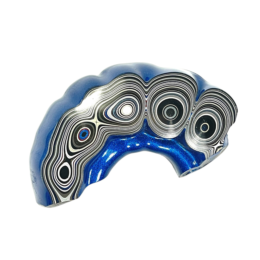 DVH Blue Fordite Specimen Polished Face Michigan Chv Frd Jp (6693)