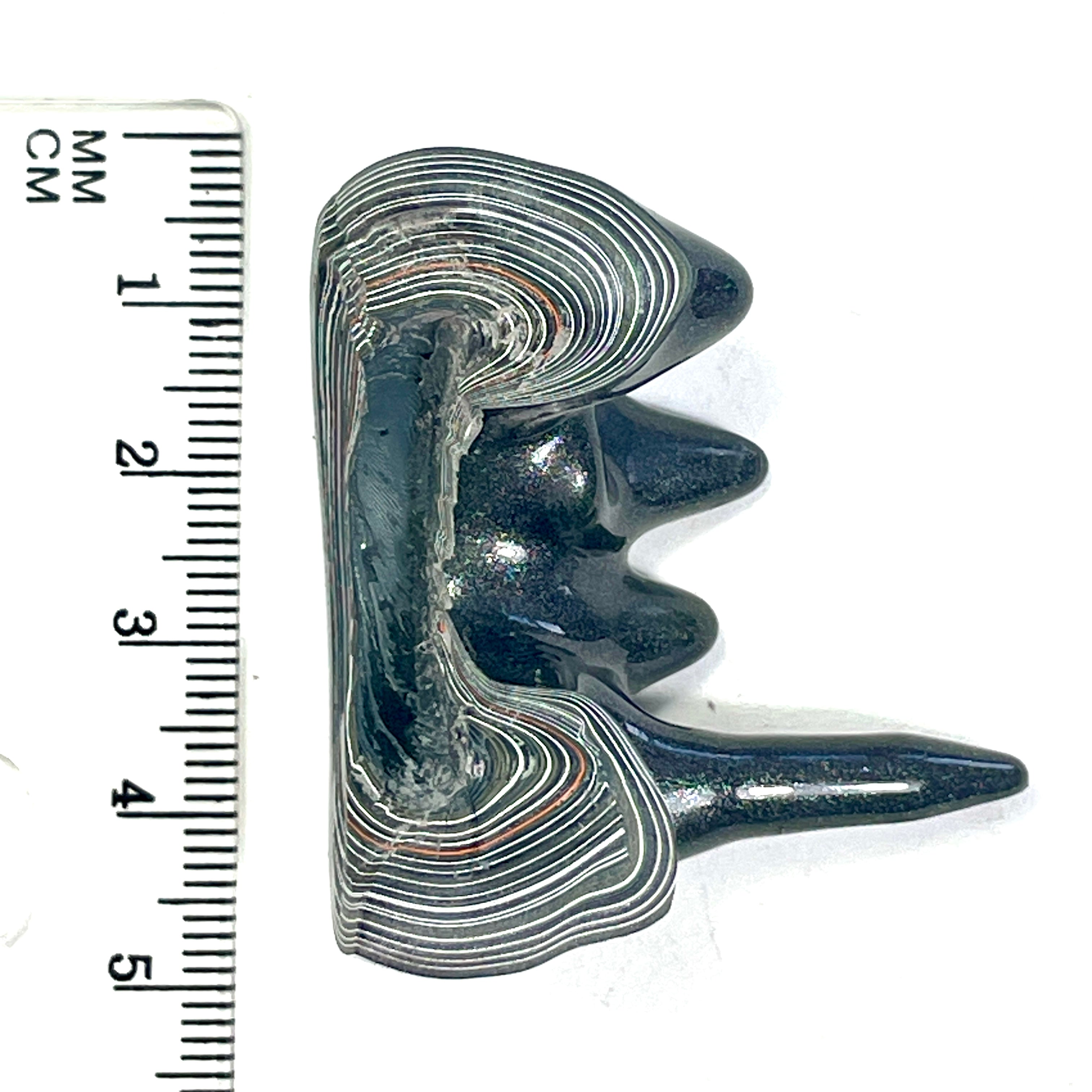DVH Genuine Fordite Stalactite Specimen Polished Face Michigan Chv Frd Jp (6704)