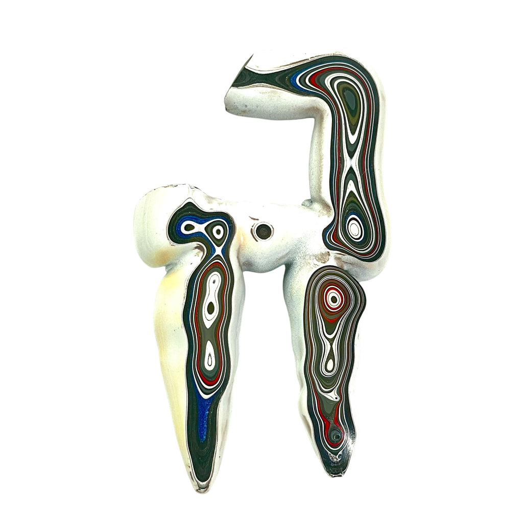 DVH Genuine Fordite Stalactite Specimen Polished Face Michigan Chv Frd Jp (6711)