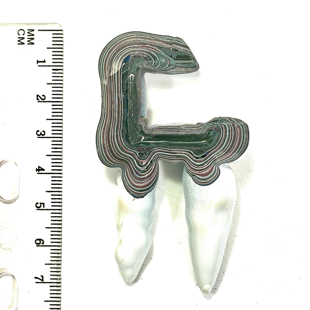 DVH Genuine Fordite Stalactite Specimen Polished Face Michigan Chv Frd Jp (6711)
