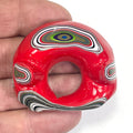 DVH Red Fordite Specimen Partial Donut Buck Hole Polished Face Chv Frd Jp (6715)