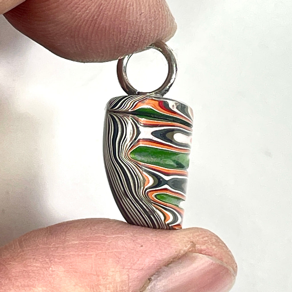 DVH Michigan Fordite Pendant Necklace Chv Frd Jp 17x17x11mm (6728)