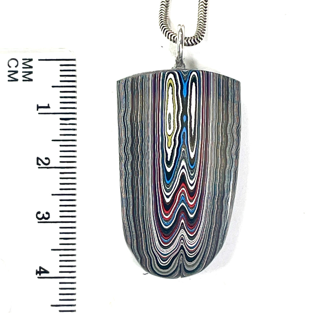 DVH Michigan Fordite Pendant Necklace Chv Frd Jp 38x22x9mm (6729)