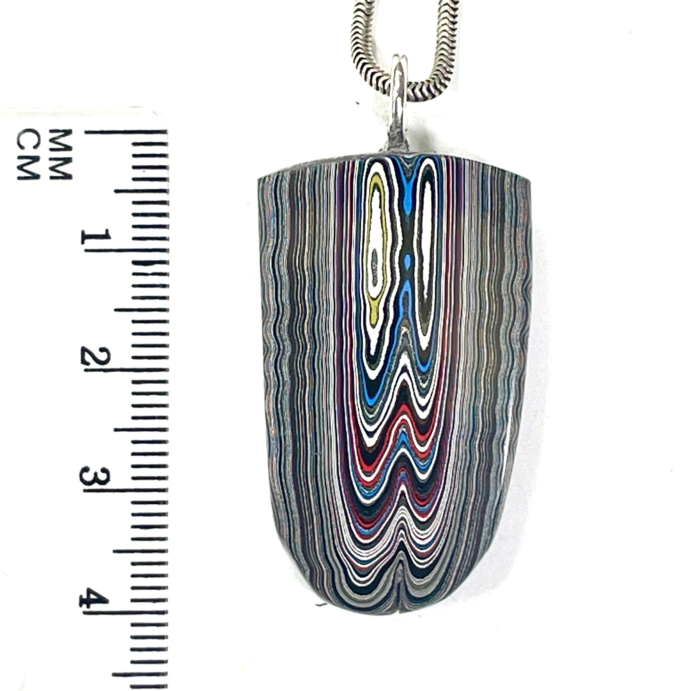 DVH Michigan Fordite Pendant Necklace Chv Frd Jp 38x22x9mm (6729)