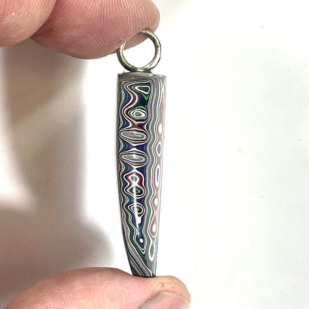DVH Michigan Fordite Pendant Necklace Chv Frd Jp 38x22x9mm (6729)