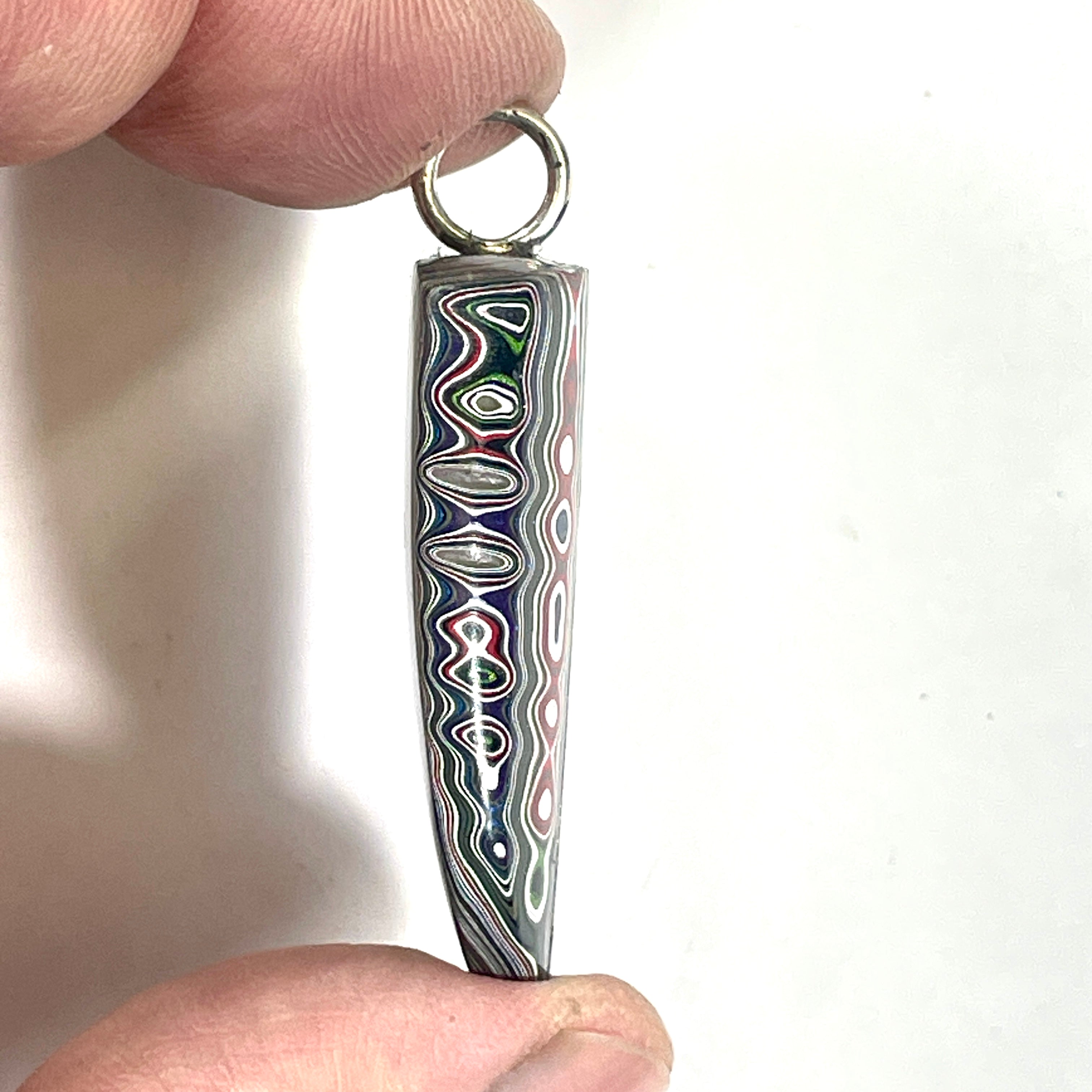 DVH Michigan Fordite Pendant Necklace Chv Frd Jp 38x22x9mm (6729)
