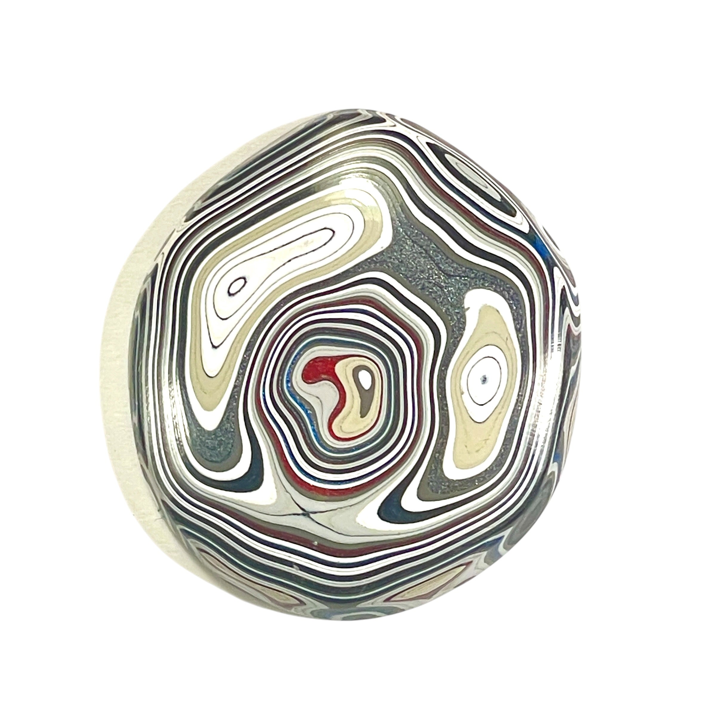 DVH Rare Michigan Fordite Hex Bolt Cap Cabochon Chv Frd Jp 26x30x5mm (6751)