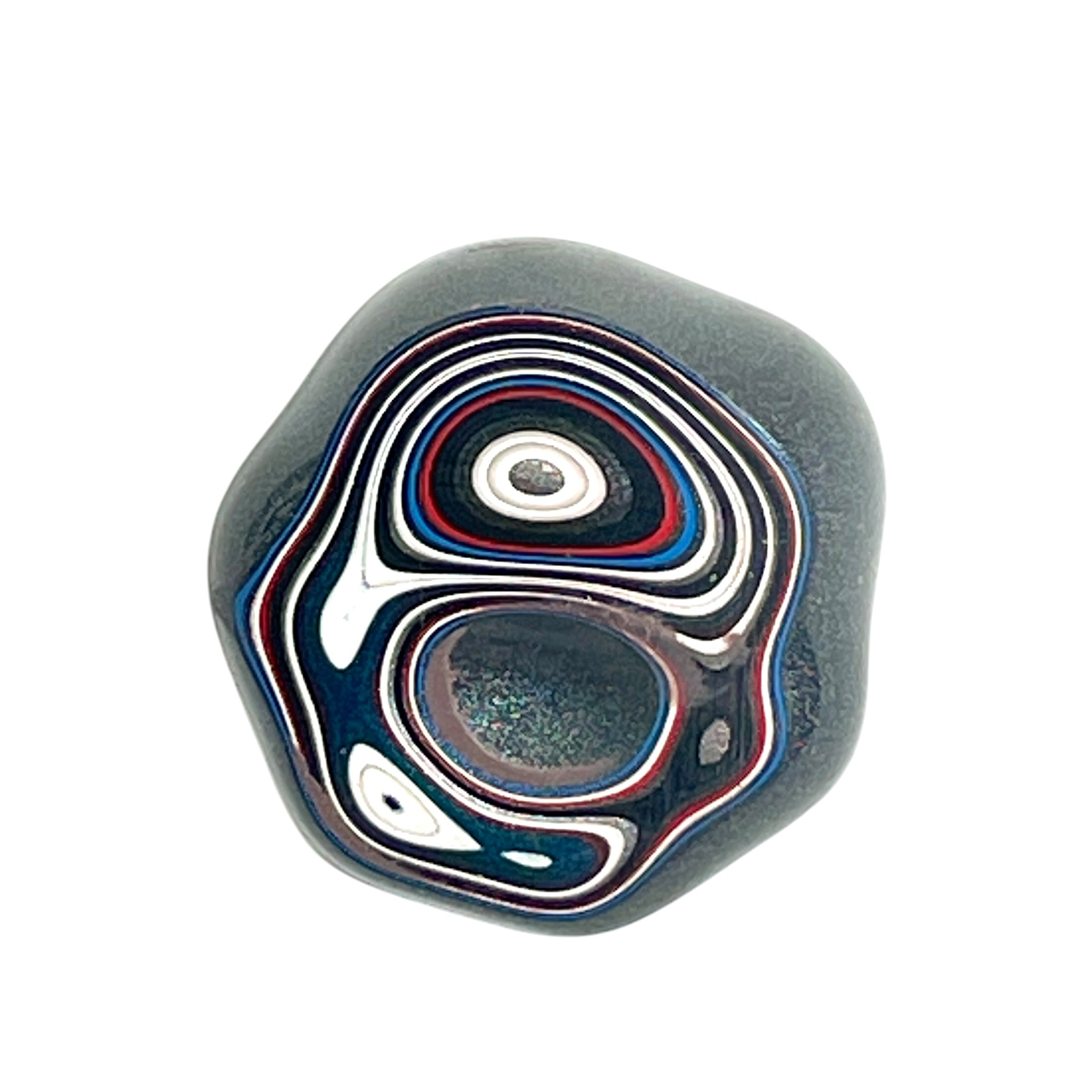 DVH Rare Michigan Fordite Hex Bolt Cap Cabochon Chv Frd Jp 25x25x9mm (6752)