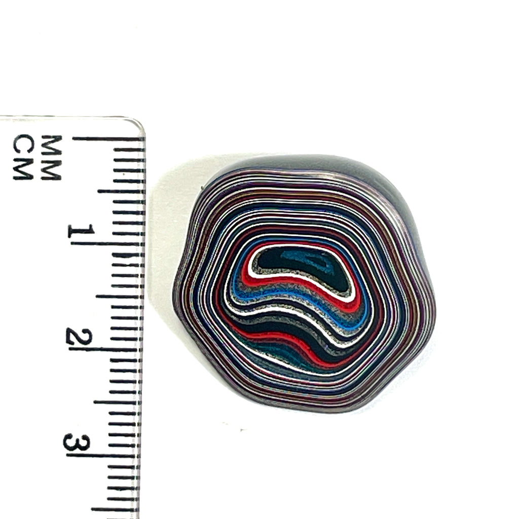 DVH Rare Michigan Fordite Hex Bolt Cap Cabochon Chv Frd Jp 25x25x9mm (6752)
