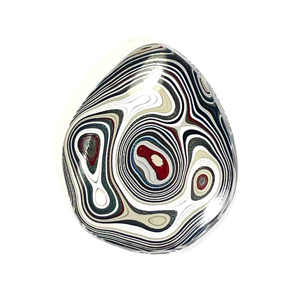 DVH Rare Michigan Fordite Hex Bolt Cap Cabochon Chv Frd Jp 30x26x6mm (6753)