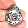 DVH Rare Michigan Fordite Hex Bolt Cap Cabochon Chv Frd Jp 30x26x6mm (6753)