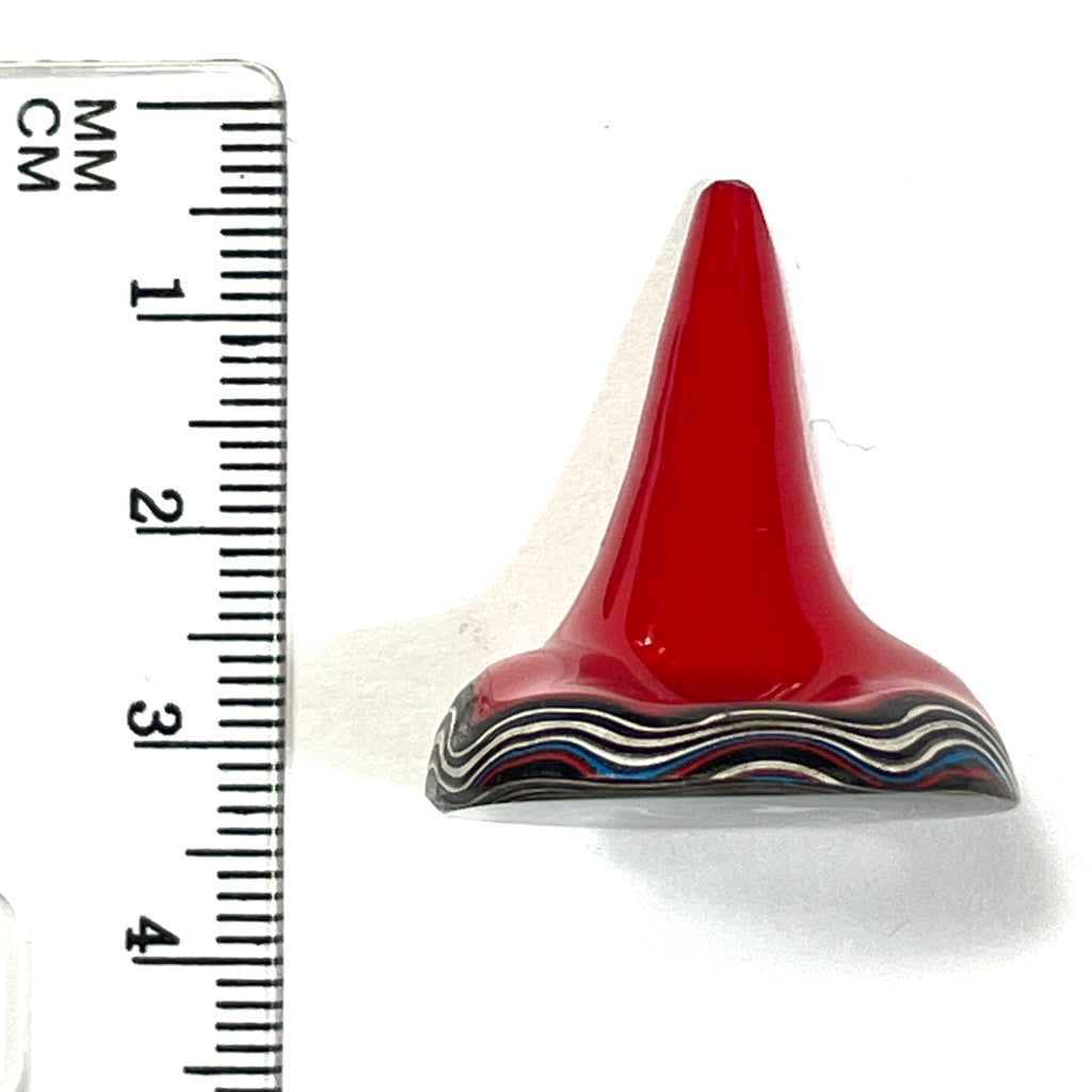 DVH Rare Red Michigan Fordite Hex Bolt Cap Stalactite Cabochon 26x26x30mm (6755)