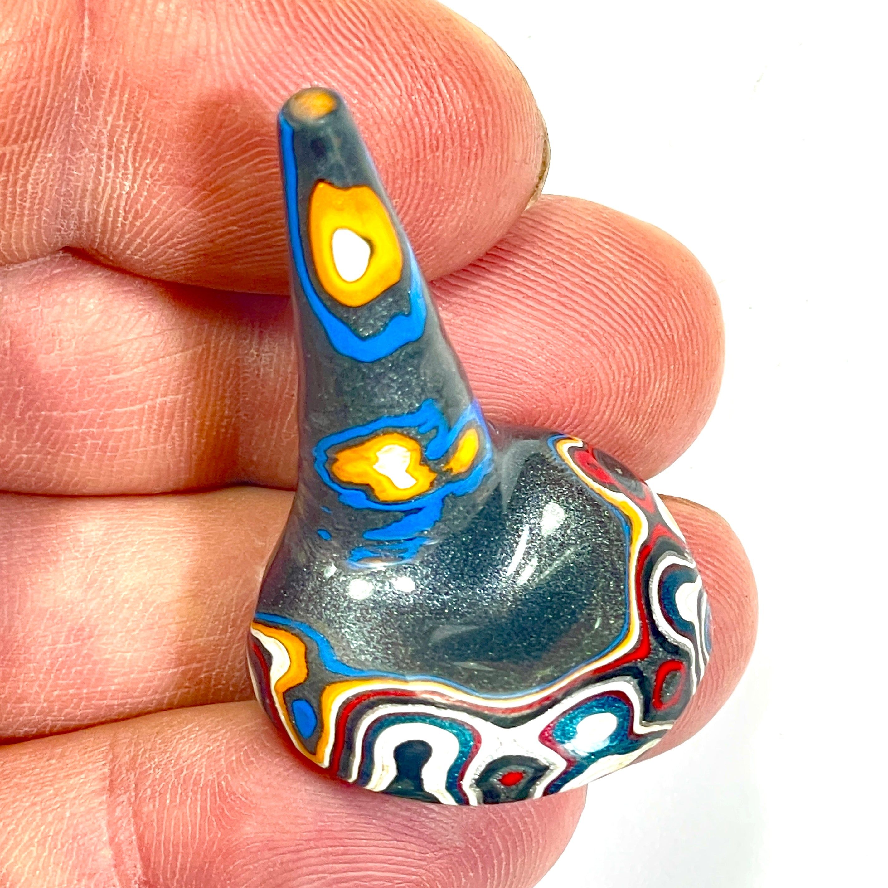DVH Rare Michigan Fordite Hex Bolt Cap Stalactite Cabochon 26x26x35mm (6756)