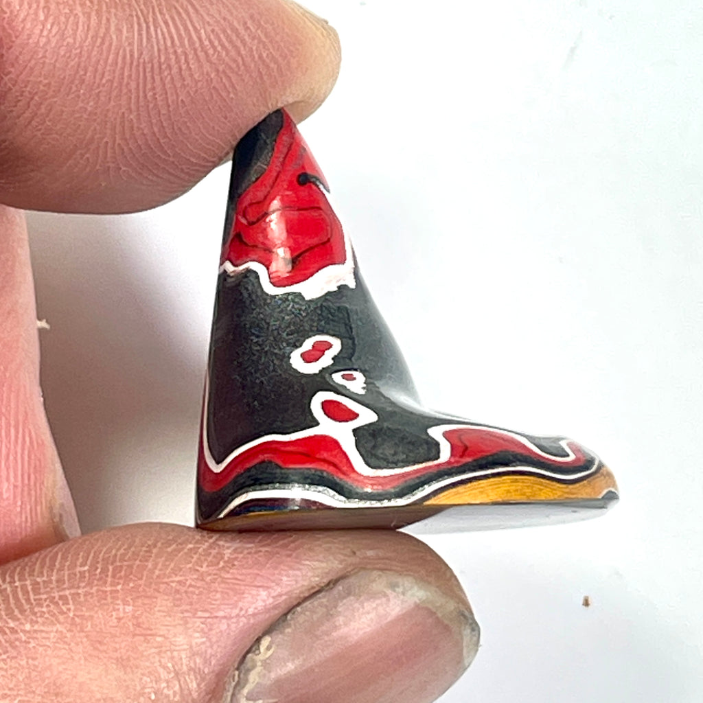 DVH Rare Michigan Fordite Hex Bolt Cap Stalactite Cabochon 24x26x25mm (6757)