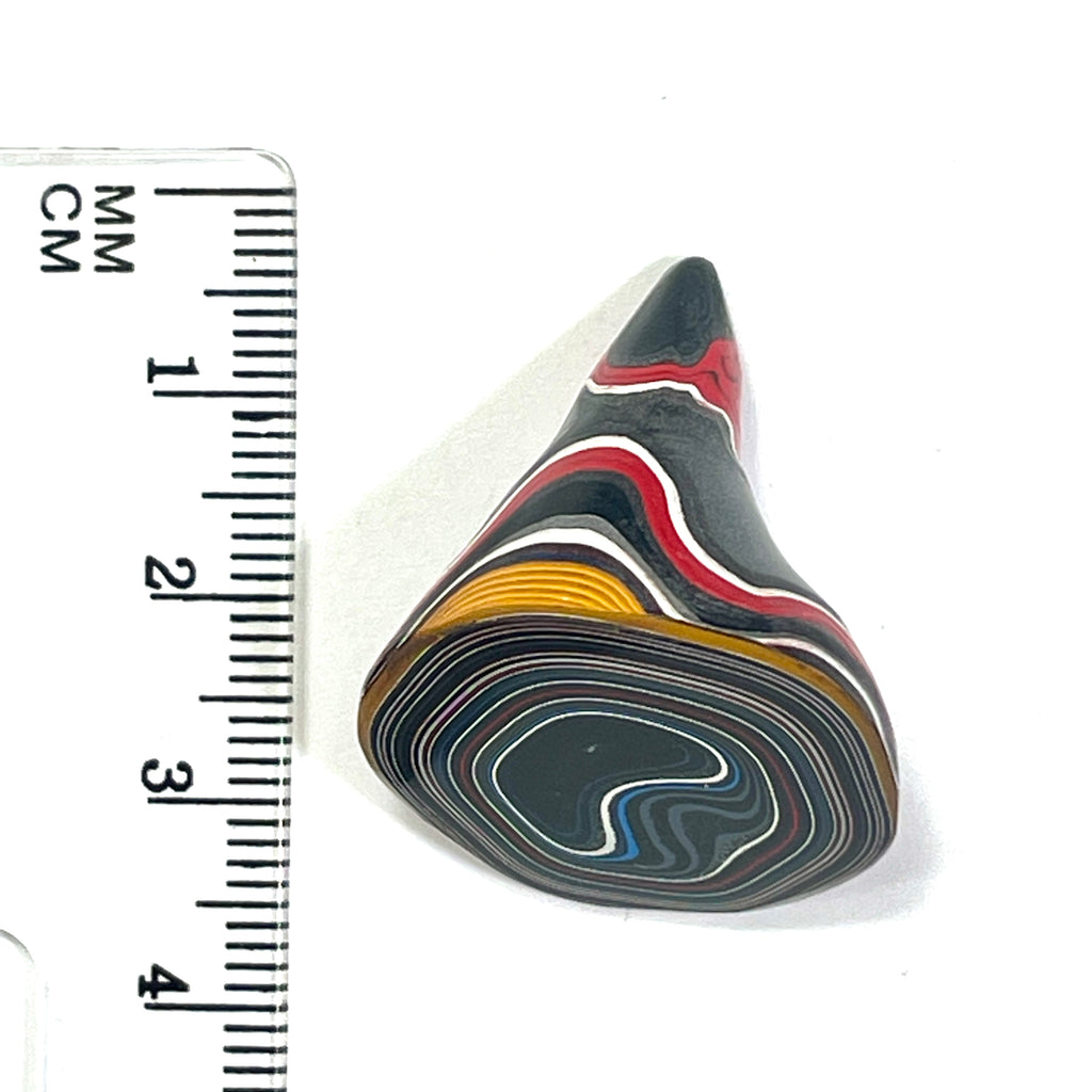 DVH Rare Michigan Fordite Hex Bolt Cap Stalactite Cabochon 24x26x25mm (6757)