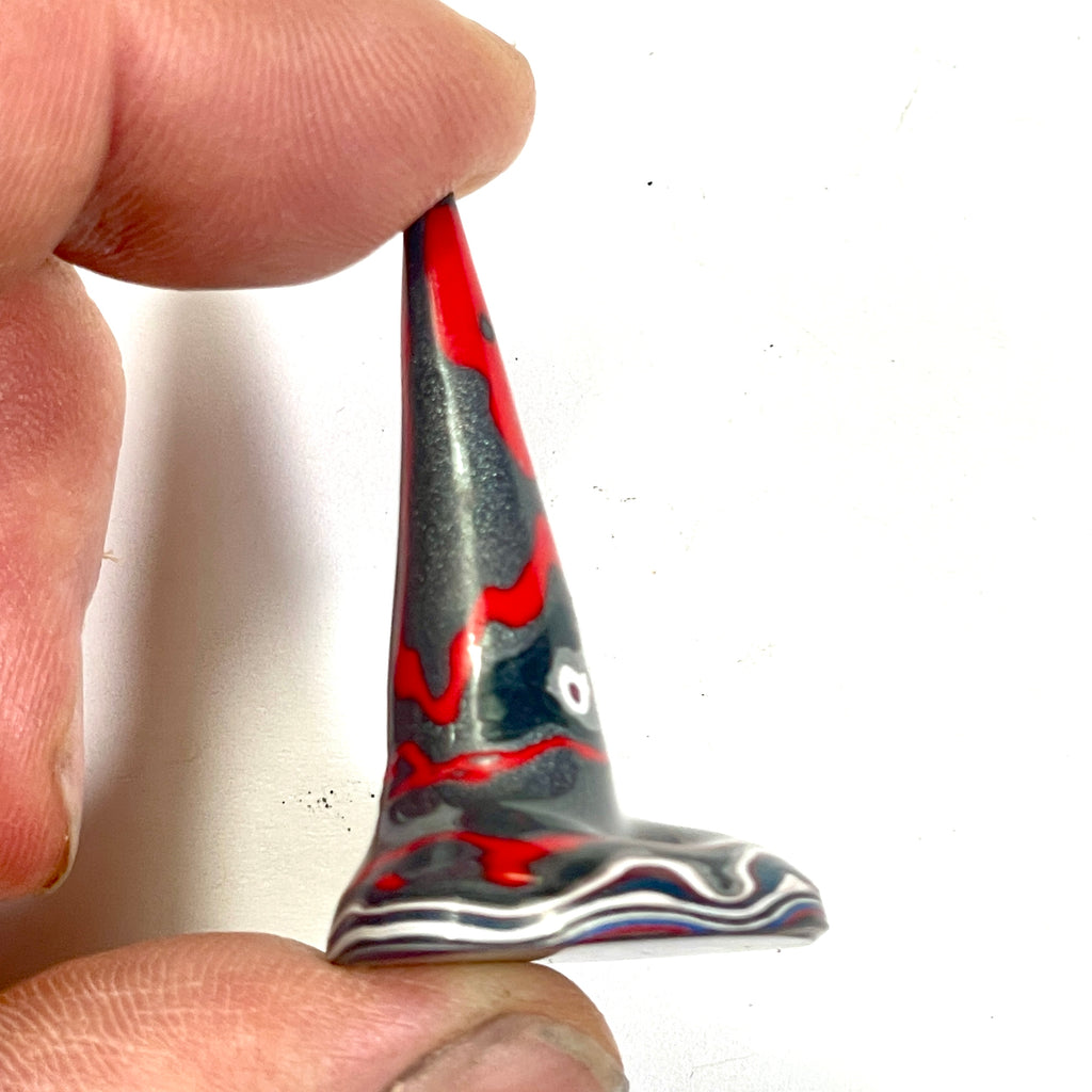 DVH Rare Michigan Fordite Hex Bolt Cap Stalactite Cabochon 25x25x40mm (6758)