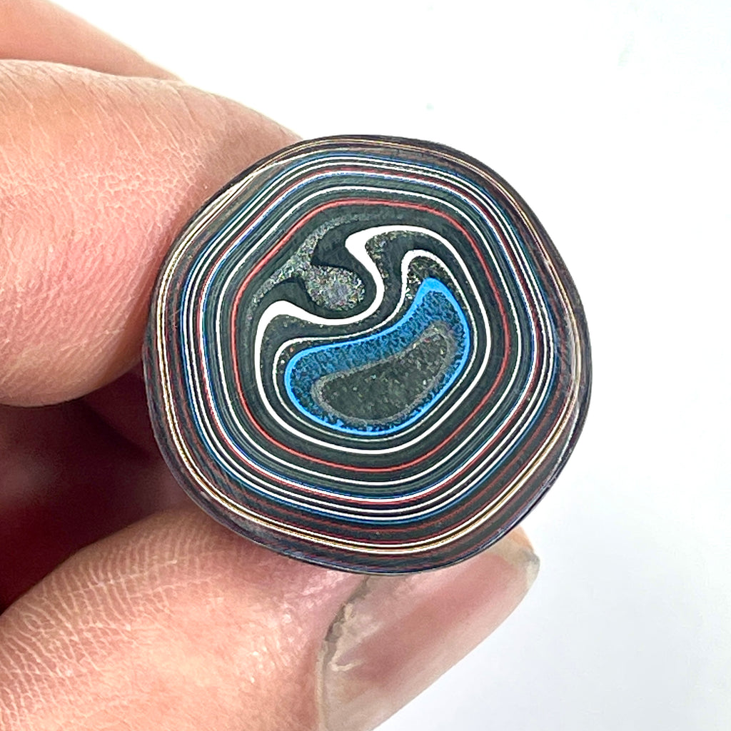 DVH Rare Michigan Fordite Hex Bolt Cap Stalactite Cabochon 25x25x40mm (6758)