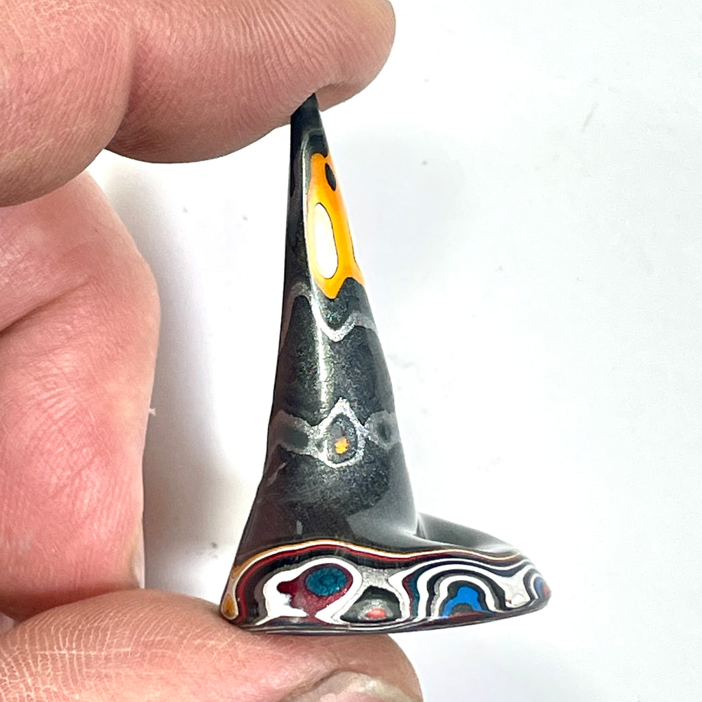 DVH Rare Michigan Fordite Hex Bolt Cap Stalactite Cabochon 25x25x40mm (6759)