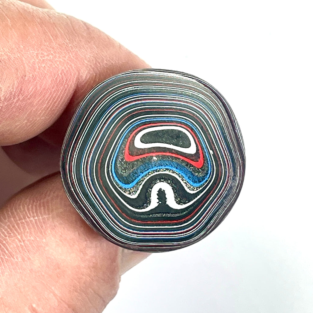 DVH Rare Michigan Fordite Hex Bolt Cap Stalactite Cabochon 25x25x40mm (6759)