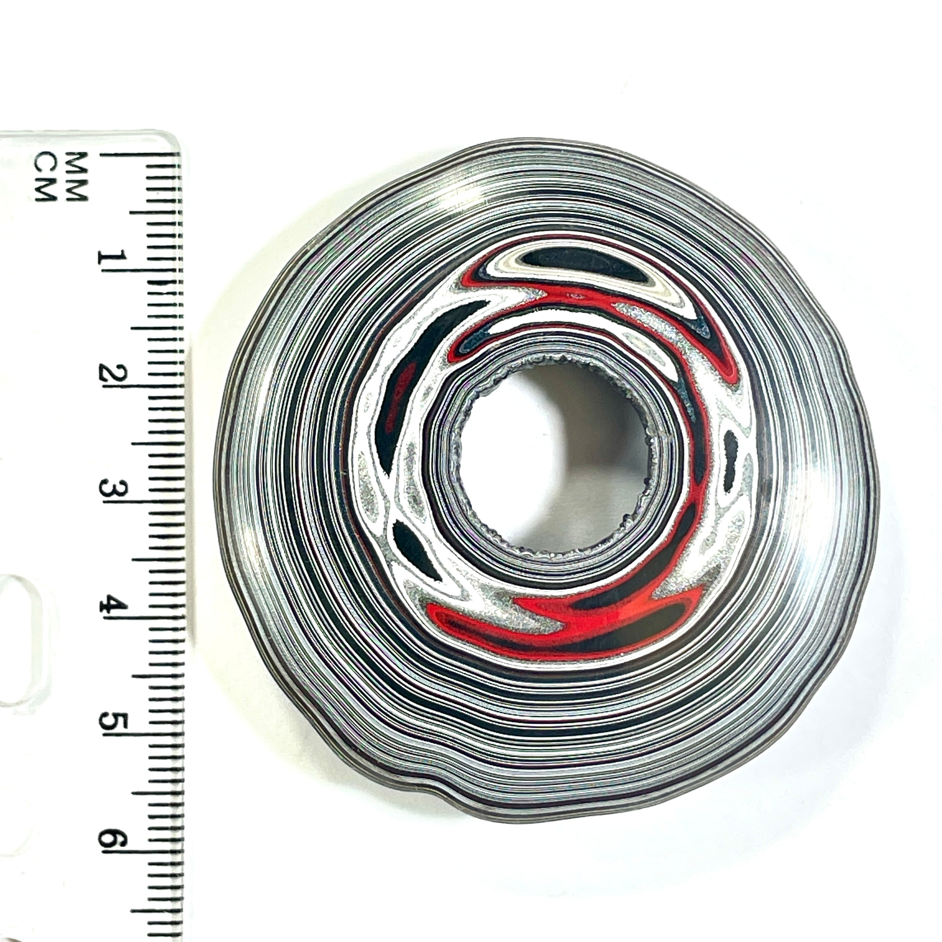 DVH Rare Michigan Purple Reign Jp Fordite Buck Hole Donut Bead Pendant 55mm rd x12 (6761)