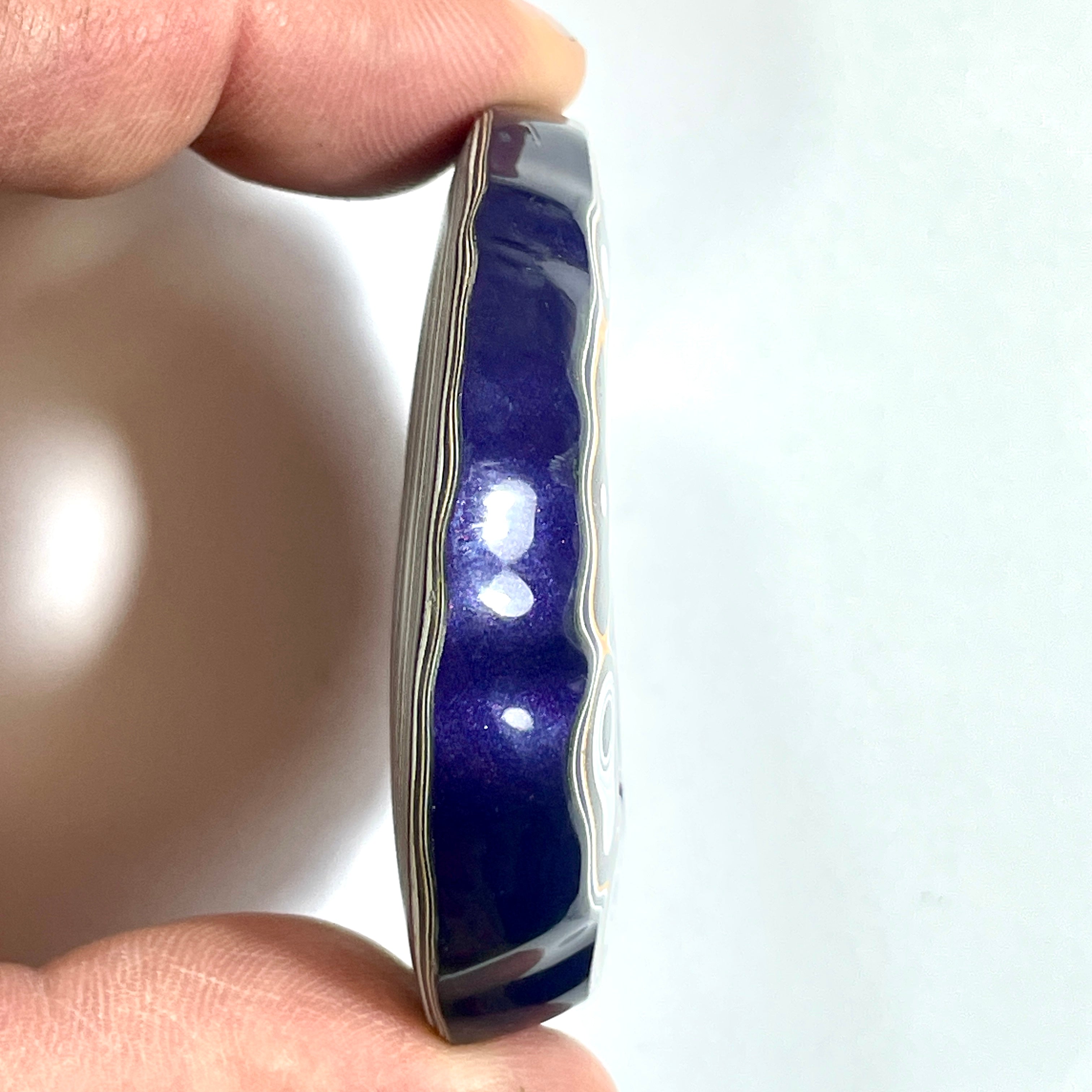 DVH Rare Michigan Purple Reign Jp Fordite Buck Hole Donut Bead Pendant 55mm rd x12 (6761)