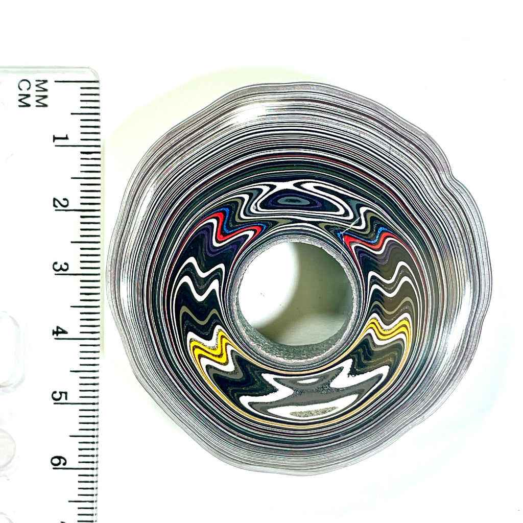 DVH Rare Michigan Mojito Green Jp Fordite Buck Hole Donut Bead Pendant 56mm rd x13 (6762)