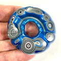 DVH Blue Fordite Specimen Donut Buck Hole Polished Face Chv Frd Jp (6768)