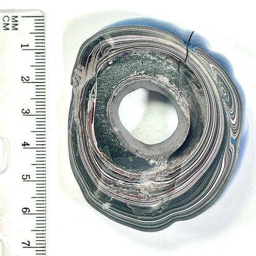 DVH Blue Fordite Specimen Donut Buck Hole Polished Face Chv Frd Jp (6768) - DVHdesigns