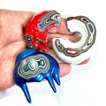 DVH Red White & Blue Fordite Partial Donut Drippy Specimen Trio 4th of July (6774)